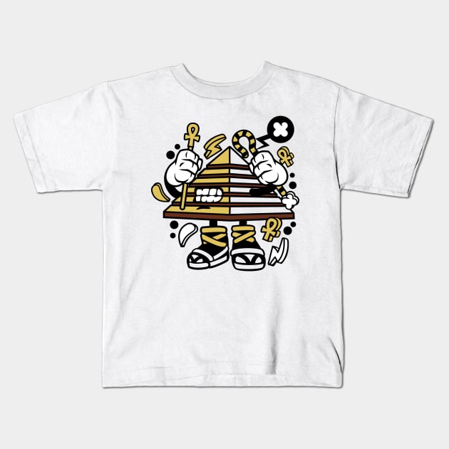 Angry egyptian pyramid Kids T-Shirt by Superfunky